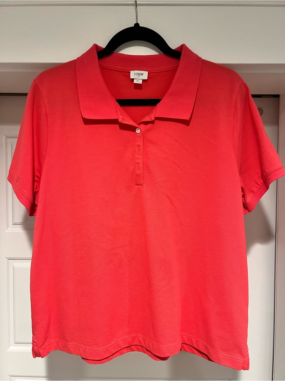 J. Crew Short-Sleeve Polo in Coral Pink